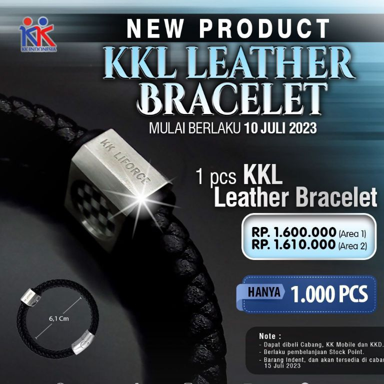 KKL Leather Bracelet Gelang kesehatan NEW PRODUCT