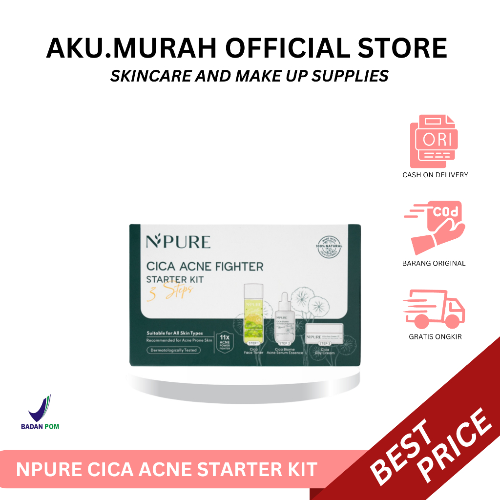 NPURE CICA ACNE STARTER KIT / PAKET ANTI JERAEWAT TRAVEL SIVE