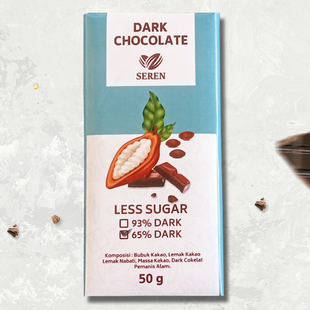 

Maknyuss1 93 Persen Dark Chocolate Coklat Batangan Rendah Gula - Seren Chocolate