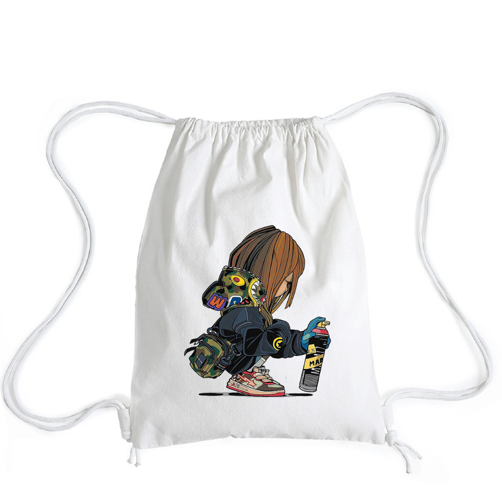 Tas Serut - Stringbag Kanvas Wanita Motif Trend Lucu Husted Terlaris Unisex