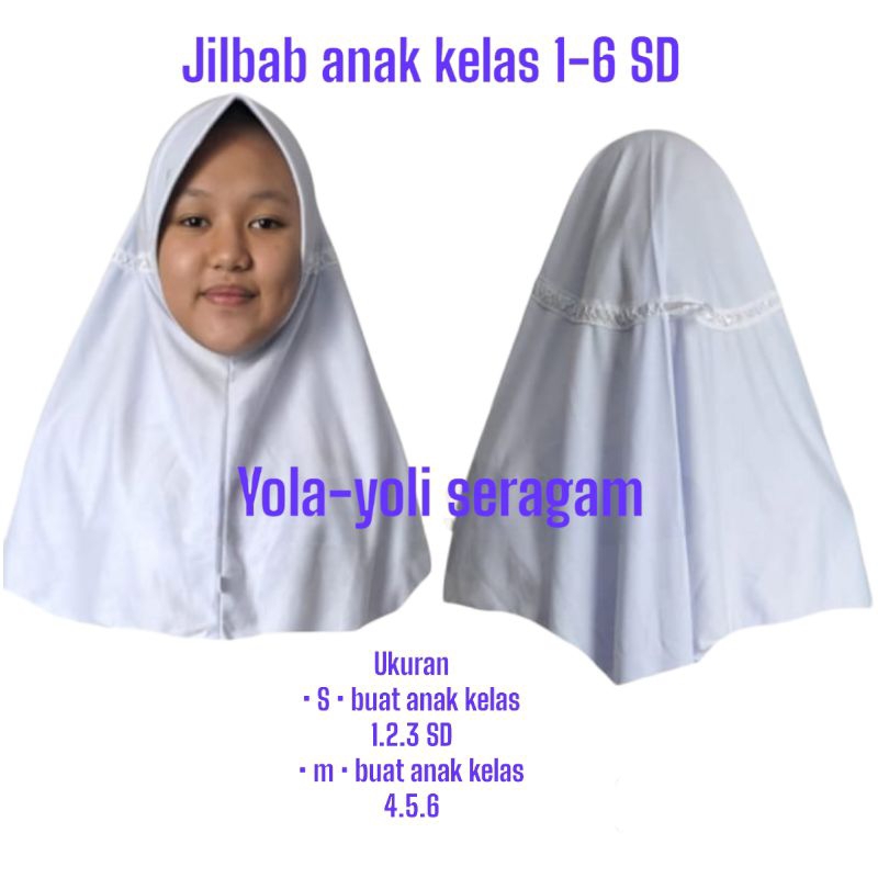 Yola-Yoli Seragam > Jilbab anak SD perempuan warna putih dan coklat