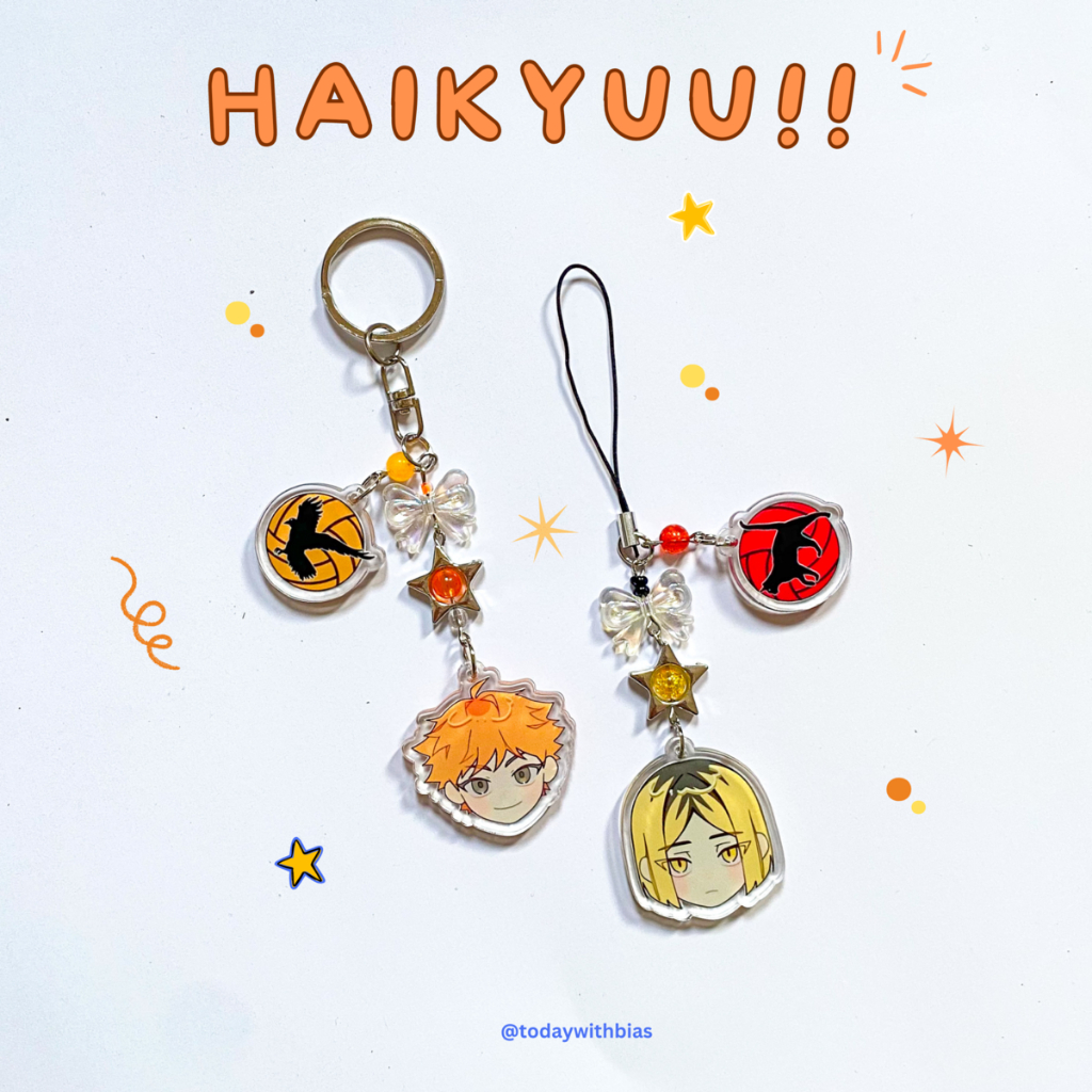 HAIKYUU!! - Phone strap Keychain | Anime Haikyuu gantungan beads manik