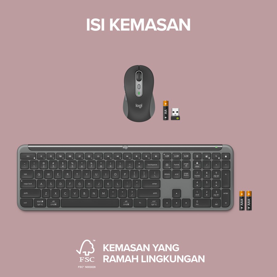 Logitech Mk950 Combo Keyboard dan Mouse Wireless