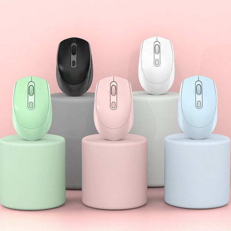 MOUSE WIRELESS DF DATAFAST WARNA PASTEL | MOUSE SILENT CLICK PASTEL  COLOUR DF WIRELESS ADA TOMBOL O