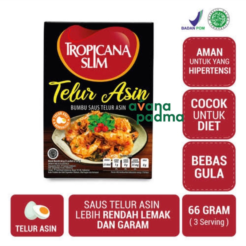 

Tropicana Slim Bumbu Saus Telur Asin (66g)