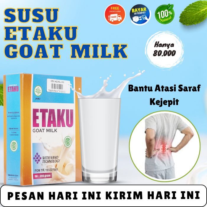 

Obat Sakit Saraf Kejepit, Urat Kejepit, Sakit Punggung, Pinggang, Nyeri Tulang Belakang - Susu Etaku