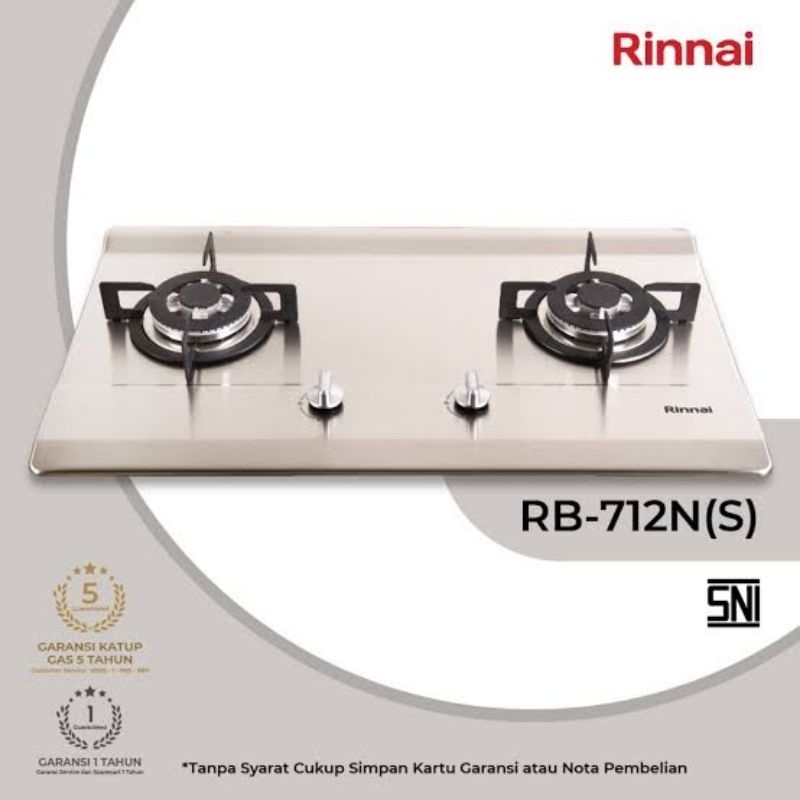 Kompor tanam Rinnai RB 712N(S) / Kompor Tanam Gas Rinnai RB 712N S ( stainless)