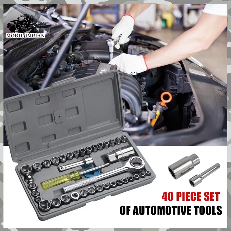 Kunci Set Socket Wrench Pas Sok Set 40 pcs  Multipurpose combination socket wrench