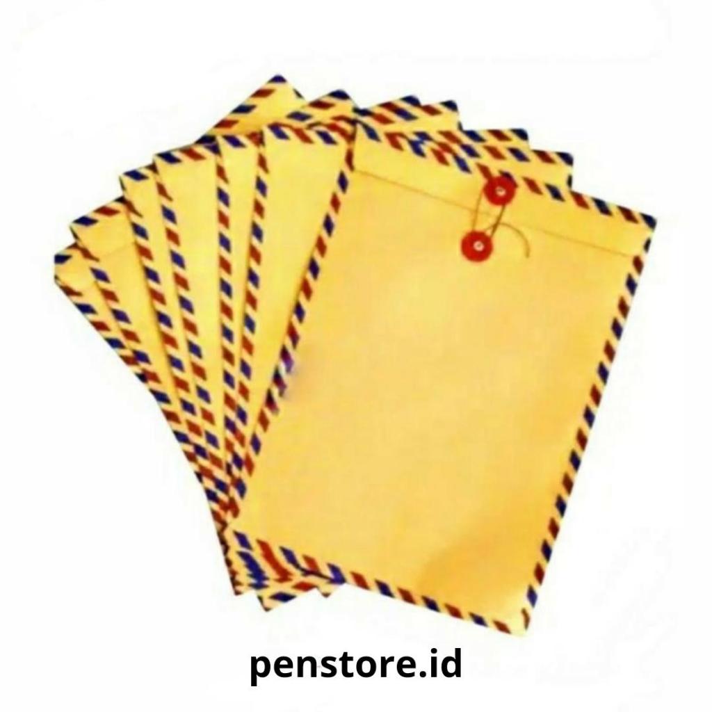 

[Pack = 10pcs] Amplop Coklat Tali Lamaran Kerja / Map Coklat Air Mail 310 + Tali