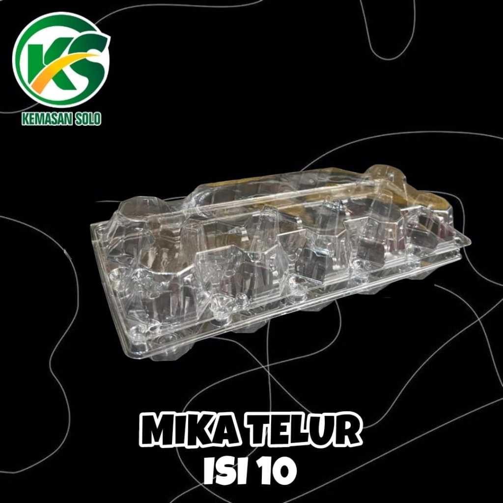Mika Telur PET / Egg Tray / Tray Telur Tebal Isi 10 Butir dengan Pengunci / Lock