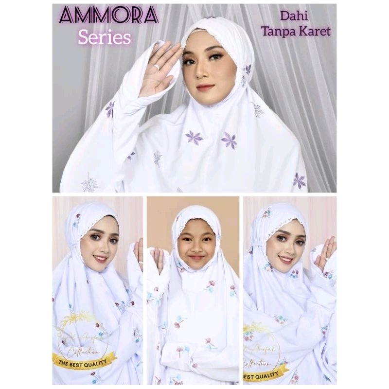 Al arofah Mukena Terusan putih DEWASA DAN ANAK REMAJA Mukena Langsungan Lajuran Santri Rukuh Bordir 