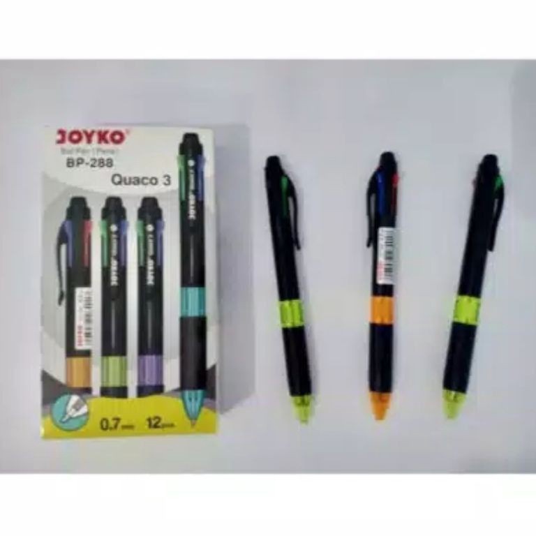 

KODE Y58T Pulpen 4 Warna Joyko Quaco 3 BP288 LUSIN