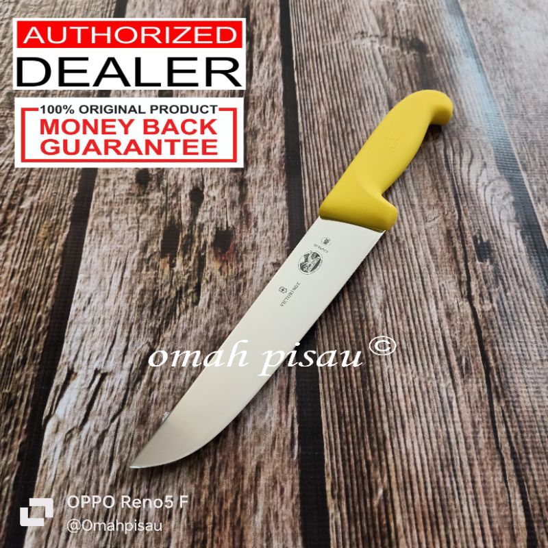Butcher Knife victorinox 26 cm straight Yellow 5.5208.26 original Swiss pisau Sembelih