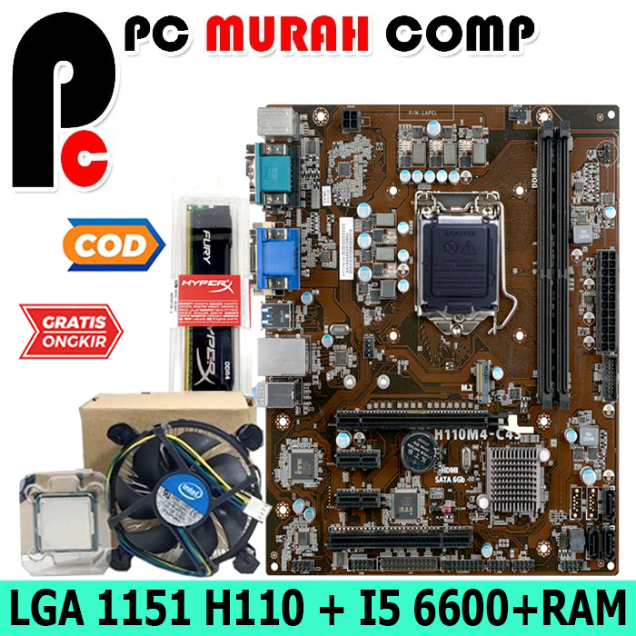 Motherboard Mainboard Mobo DDR4 1151 H110 Plus I5 GEN6