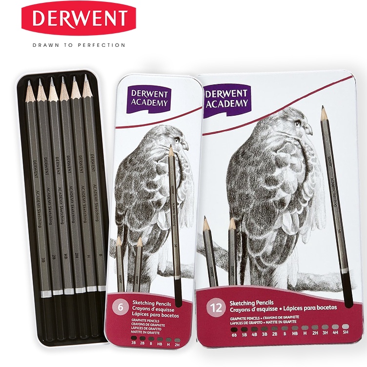 

KODE T2G Derwent Academy Sketching Pencil Set Metal Tin Sketsa