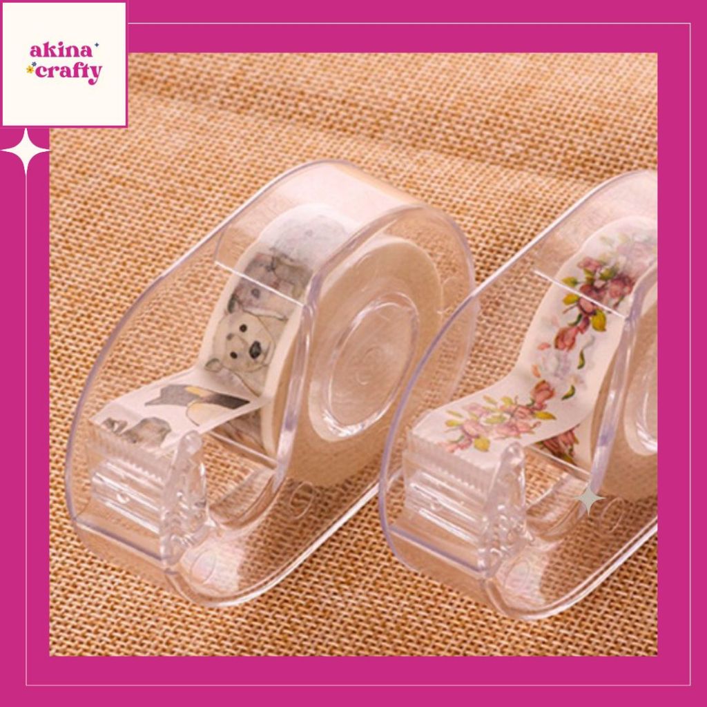 

[AKINACRAFTY] Single Dispenser Tempat Washi Tape Double Tape Masking Tape Transparant
