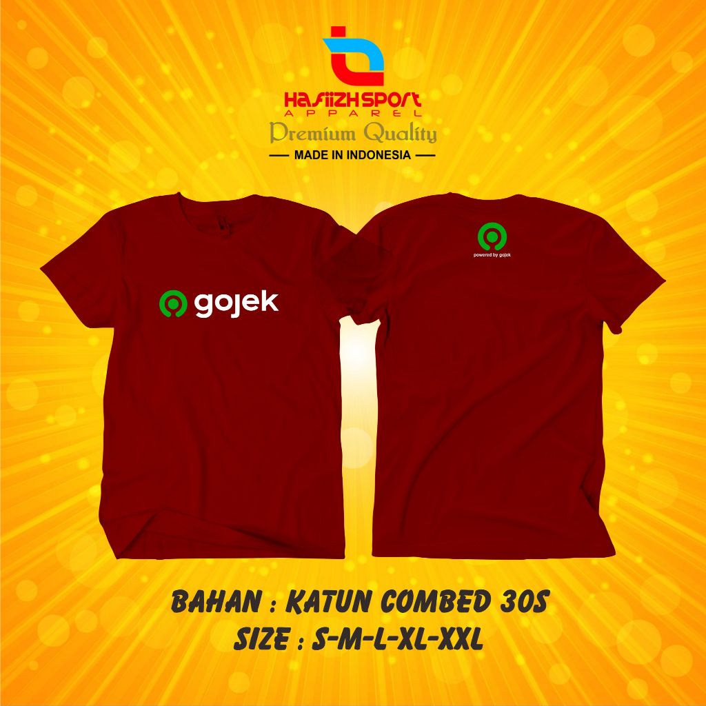 KAOS BAJU GOJEK DRIVER ONLINE BAHAN KATUN COMBED PREMIUM