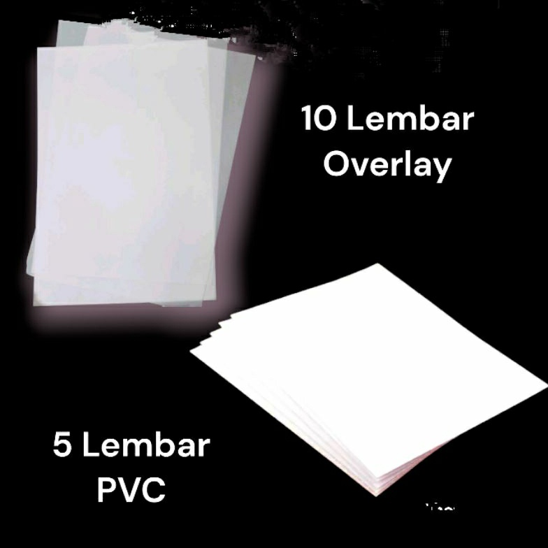 

KODE K6Y 1 set Bahan PVC ID card Overlay Lapisan tengah ukuran 2x3 cm inkjet isi 5 sheet 5 card