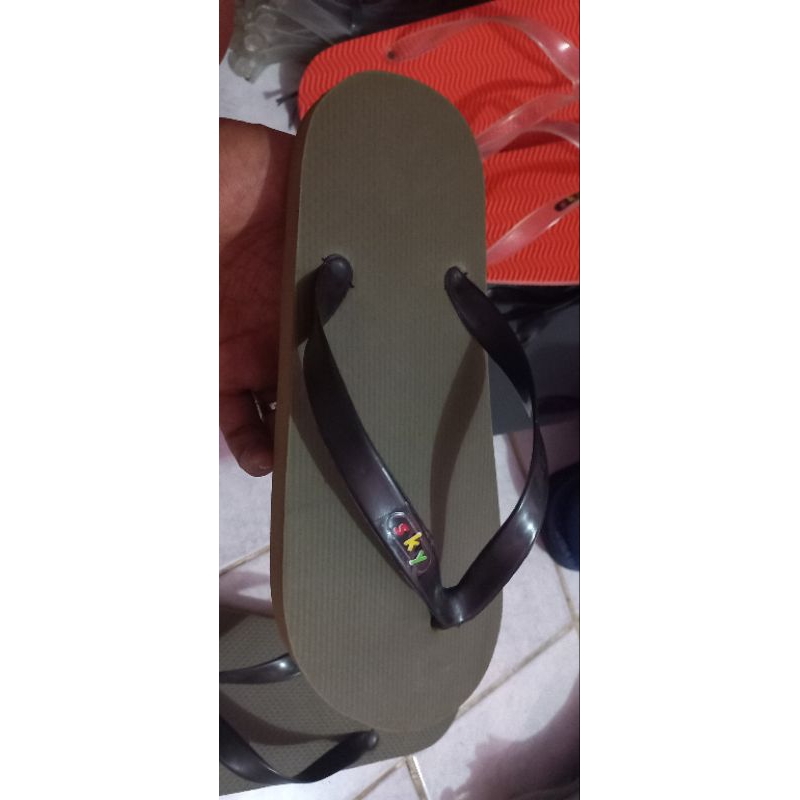 sendal sandal jepit sky hijau army