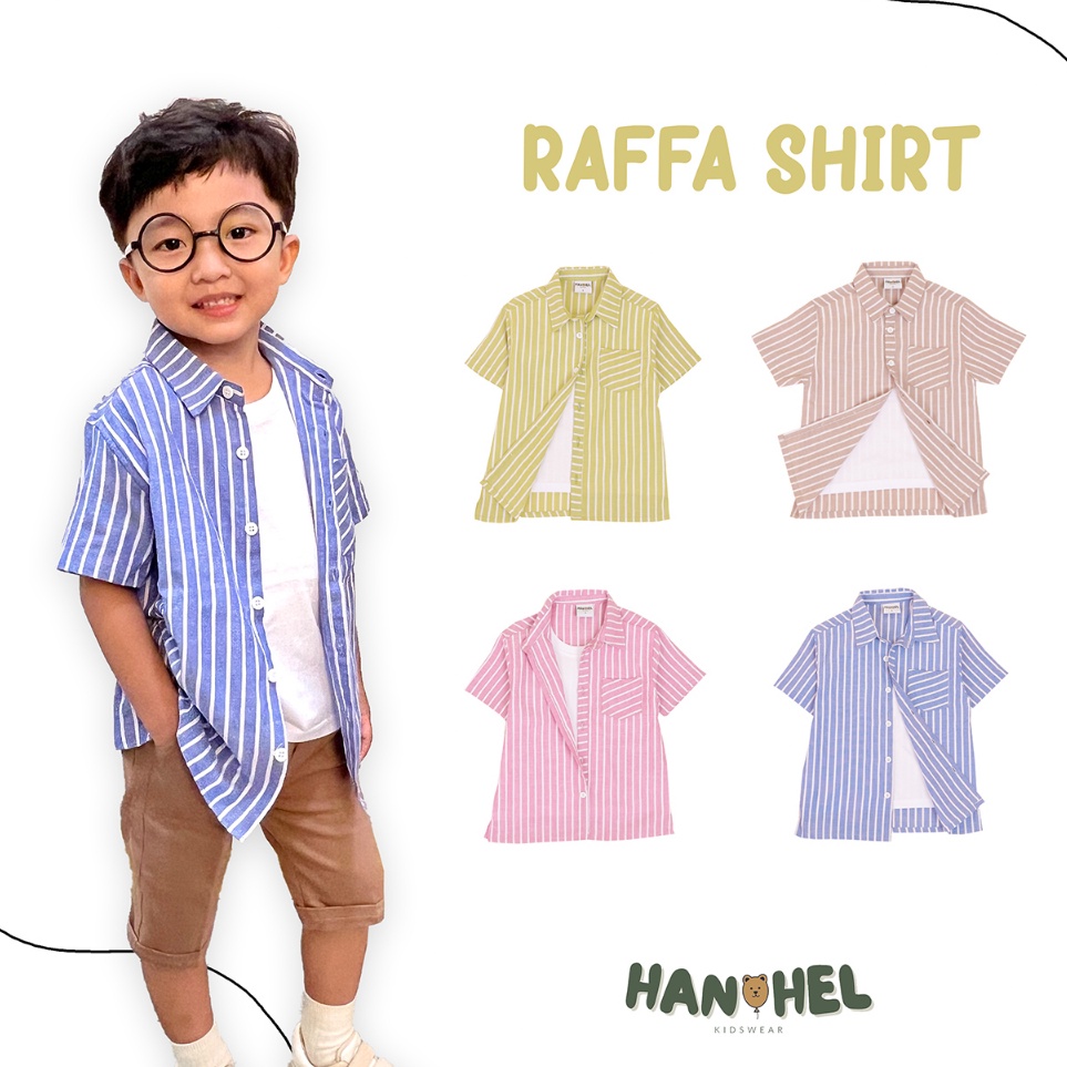 Grosir Promo  Kemeja Anak Laki laki cowok premium 2in1 dengan kaos branded 2  1 tahun Model RAFFA by