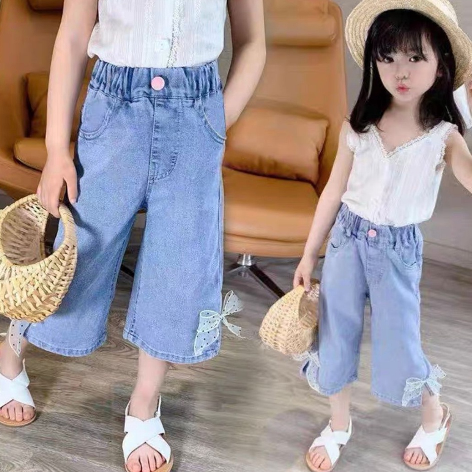 Premium Celana Jeans Kulot Anak Perempuan Import Umur 11 Tahun Kulot Anak Perempuan Import Motif Pit