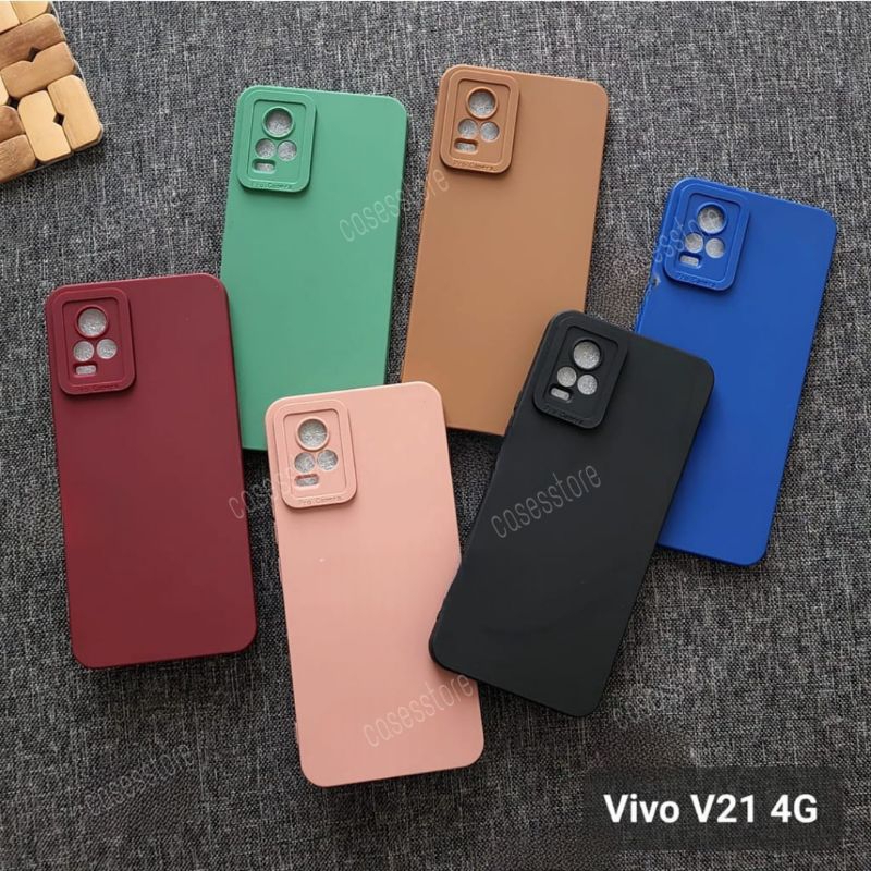 CASE MACARON VIVO V21 4G SOFTCASE PRO CAMERA SILICONE MATTE EDGE CASING LIQUID PREMIUM
