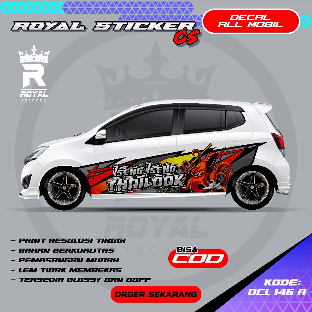 STIKER DECAL MOBIL YARIS SIGRA JAZZ AGYA DESAIN THAILOOK / STIKER DECAL MOBIL FREE CUSTOM NAMA - DCL