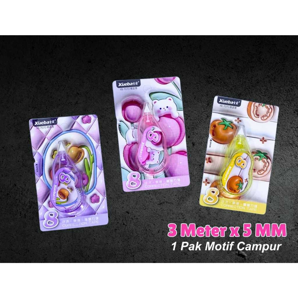 

1PCS Correction Tape Roll/ Pita Koreksi/ Tip X Kertas/ Tipe EX karakter lucu/ Tipe X Penghapus Pulpen/ Tip X motif 8m