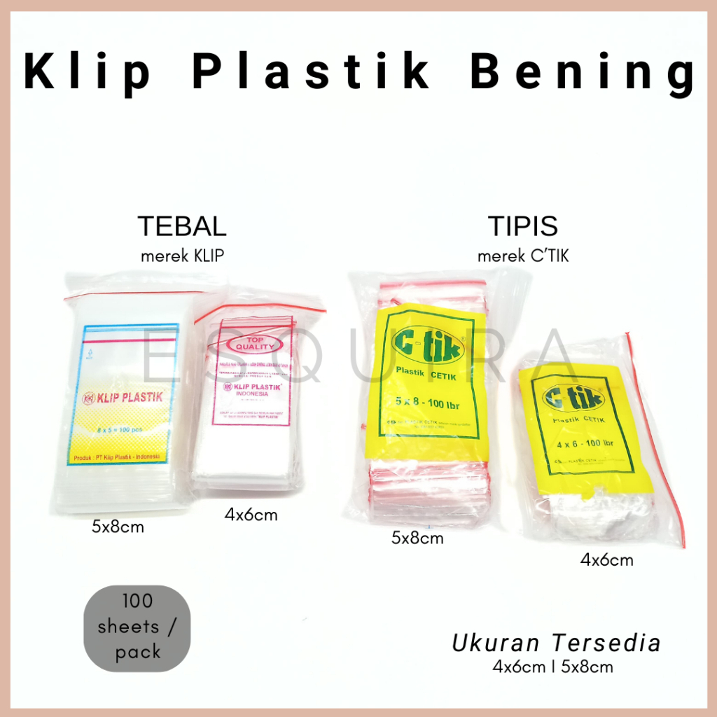 

Plastic Clip 4x6 Cm/ 5x8 Cm / Isi 100 Pcs