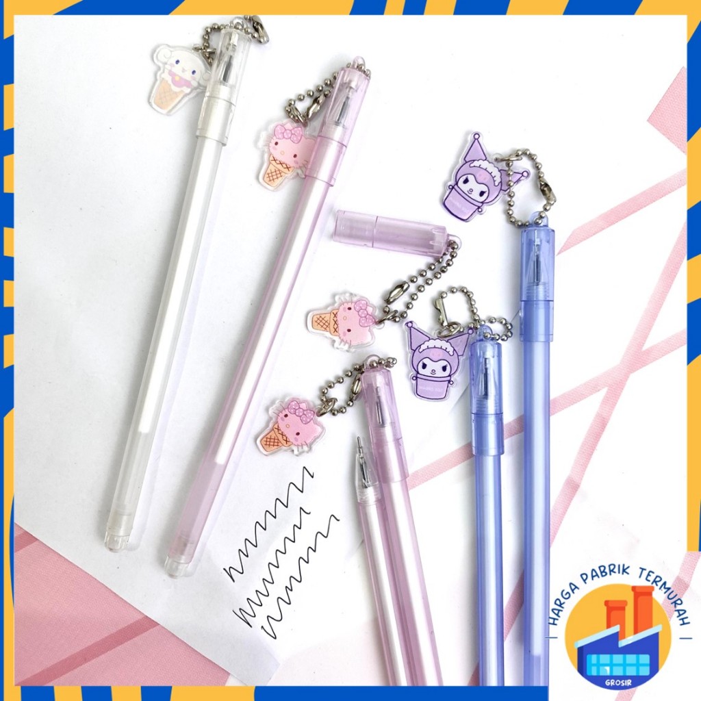 

HPT Pulpen Lucu Aesthetic Pen Gantungan Motif Kartun Bolpoint Karakter Pena Gel Bolpen Unik Alat Tulis Kantor