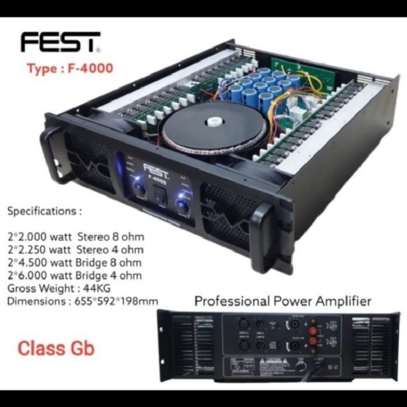 POWER AMPLIFIER FEST F-4000 CLASS GB 2 X 2000WATT