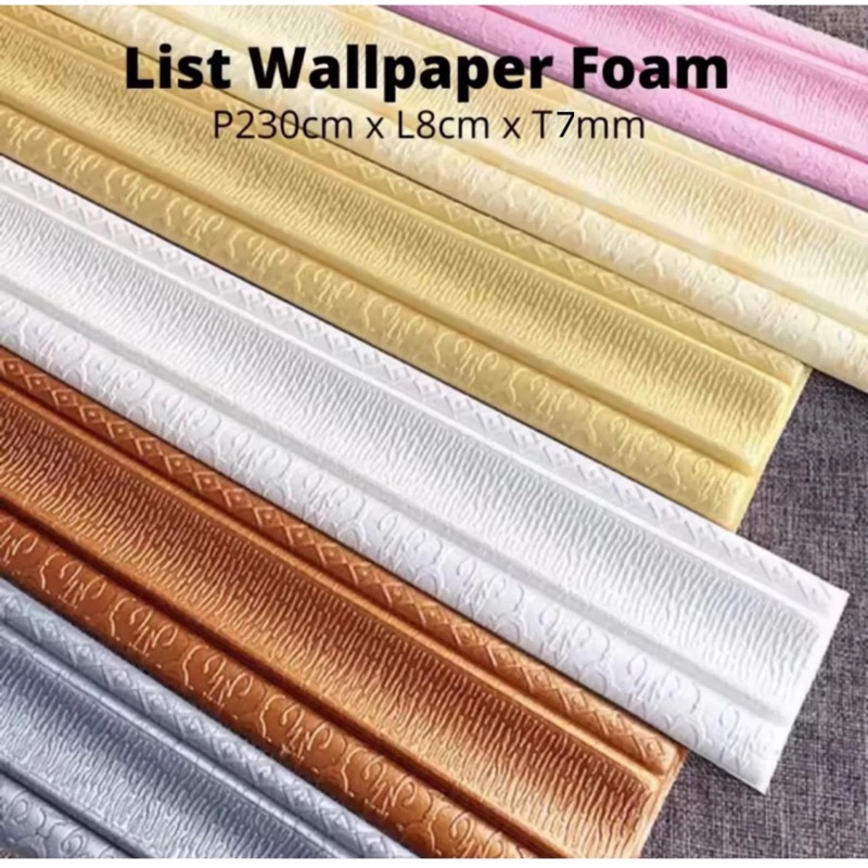 List Dinding Wallpaper / Wallborder Foam 3D / Wallpaper List Foam stiker dinding 230cm