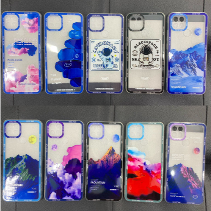 Case Oppo A15 A16 A16K A37 A3S A54 A55 A57 A77S A74 A95 Case Robot Bear TPU Soft Case Transparan - A