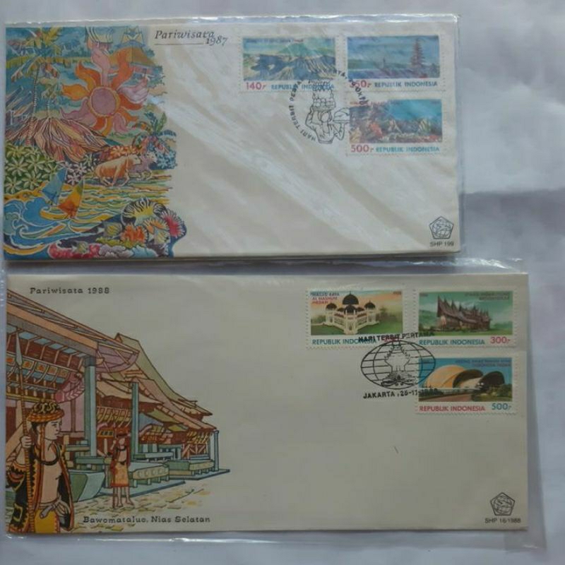 

Perangko SHP Pariwisata 1987 dan 1988 set 2 sampul prangko
