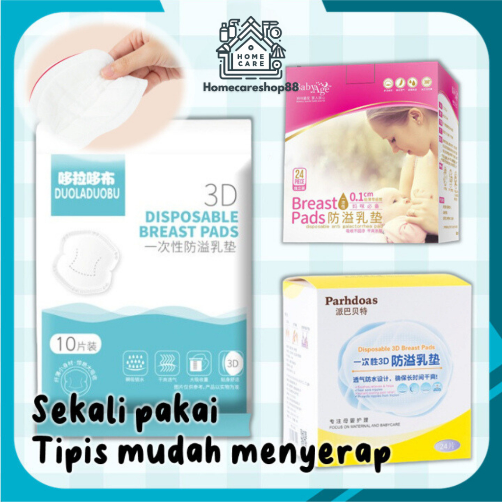 [FREE BOX] Breast Pad Baby Age isi 24 Pcs Side Cut Shape SEKALI PAKAI  BPA FREE  EXP 2025