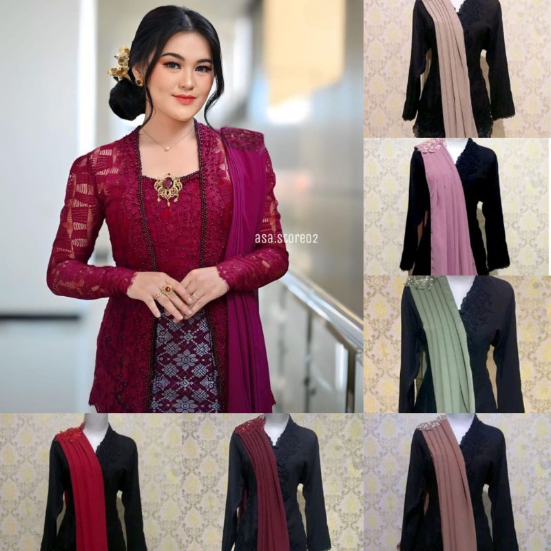 Selendang Kebaya Ceruty Premium/Selendang Pundak/Selendang Wisuda