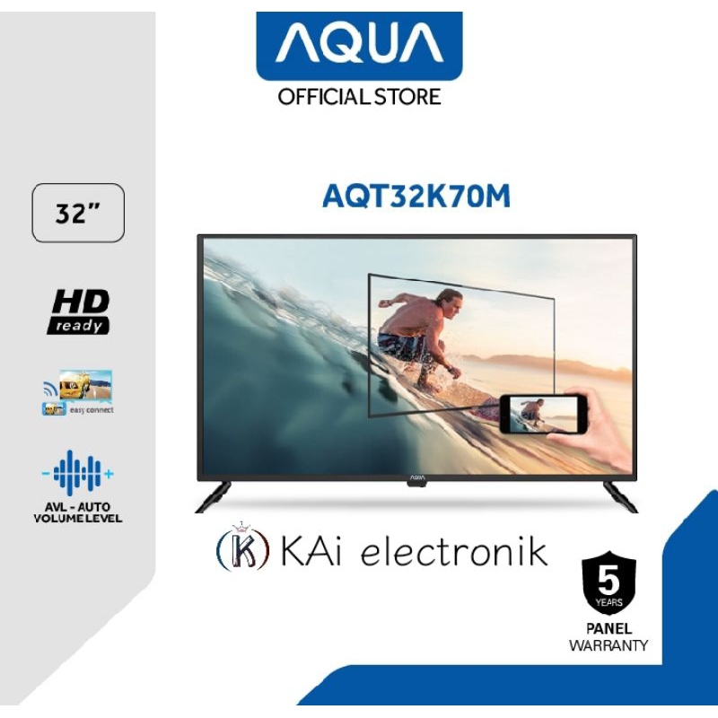 TV AQUA 32 INCI AQT32K70M MIRACAST TV GARANSI 5 TAHUN NEW