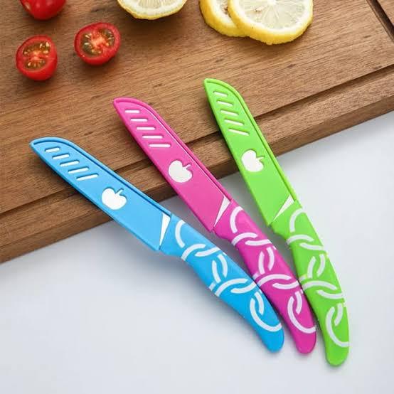 Pisau Buah Stainless Warna Warni Motif Apel - APEL MOTIF