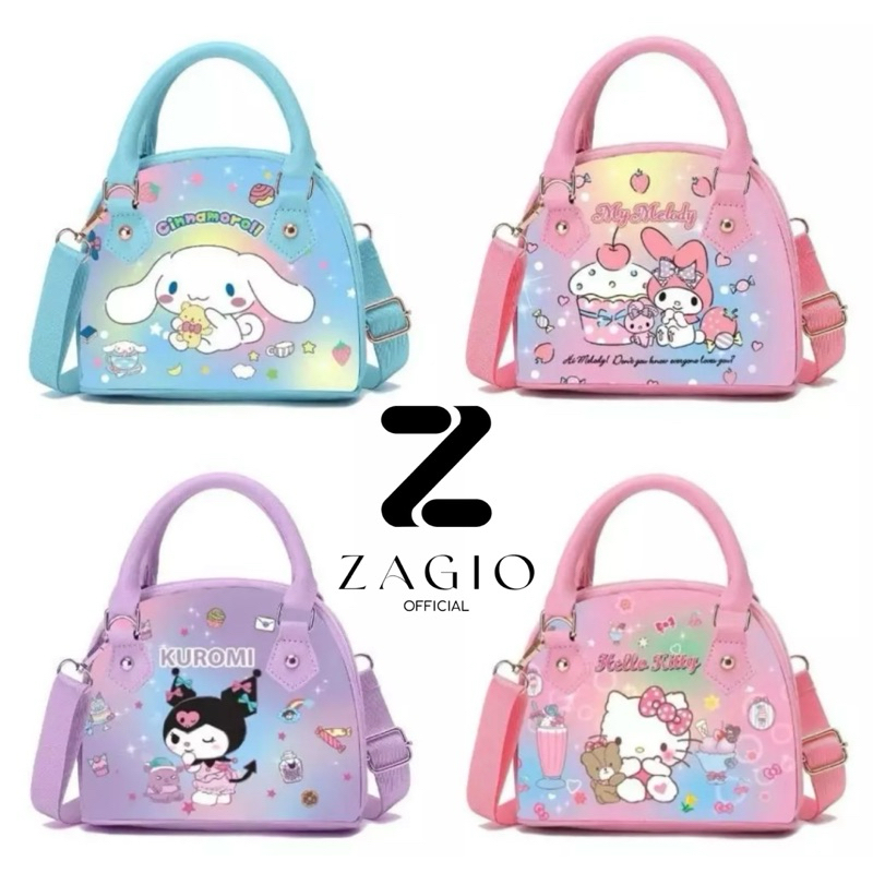 Tas Selempang Anak Perempuan Import Tas Tenteng Sanrio Karakter Kuromi Cinnamoroll Melody Kado Anak 