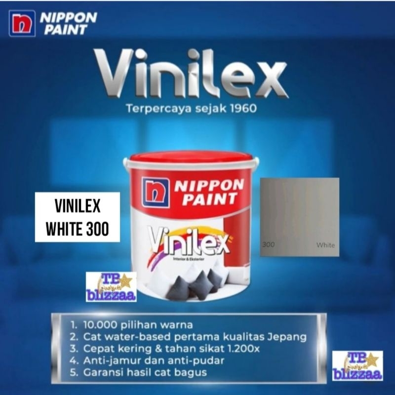 Cat Tembok Vinilex Putih 1kg Vinilex White 300 Asli pabrik Nippon Paint Vinilex 1 kg Putih White 300