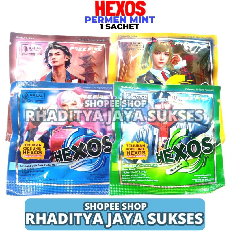 

Permen Hexos Mint Kemasan Sachet 12.5 Gran