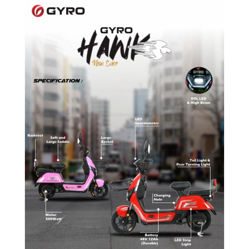 SEPEDA LISTRIK GYRO HAWK GANRANSI RESMI.
