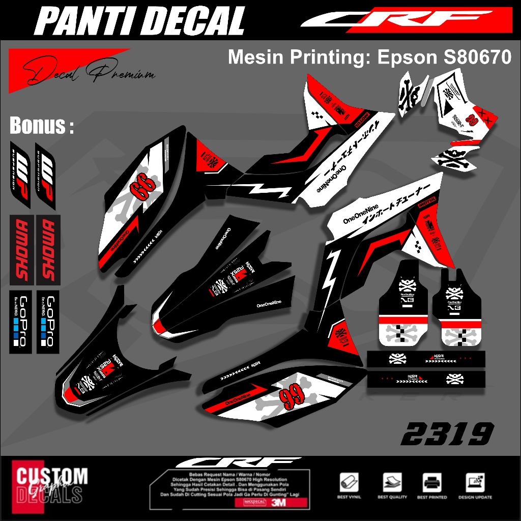 Stiker Decal CRF 150 L Full Body Keren Supermoto/Decal CRF 150L FULL BODY