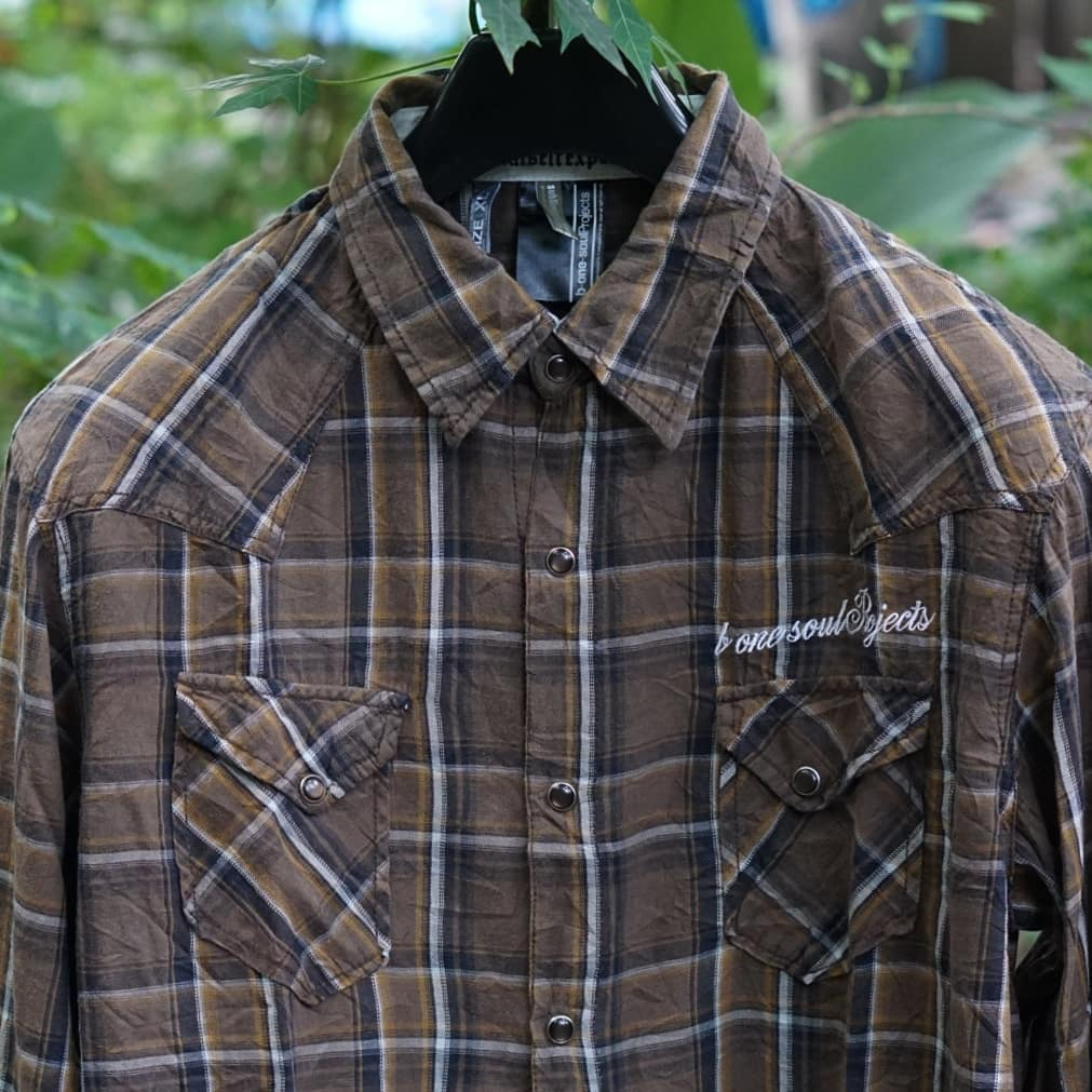 Kemeja Flanel Lengan Panjang BONE SOUL PROJECTS Second Original Ukuran XL - FLPBON001XL
