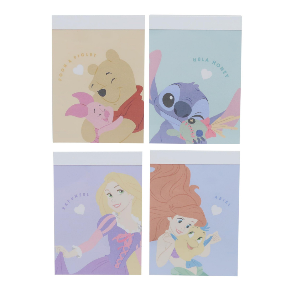 

Mini Memo Pad Disney Princess Tangled Rapunzel Little Mermaid Ariel Stitch Winnie the Pooh Note Kecil Notepad Limited Edition