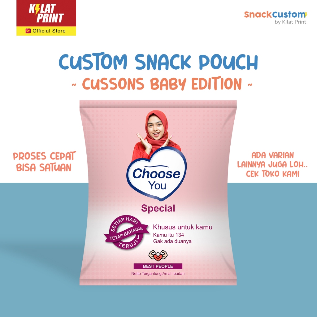 

Snack Custom Foto Teks Bungkus Pouch Jumbo Ala Cussons Baby