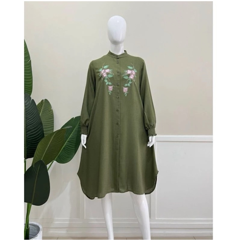 TUNIK BORDIR KATUN SLUB PREMIUM BUSUI FRENDLY/TUNIK WANITA TERBARU PREMIUM