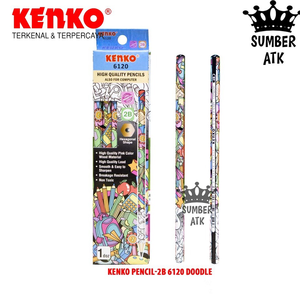 

Diskon Promo KENKO PENCIL 2B612 Doodle Hexagonal PENSIL 2B PENSIL TULIS PENSIL UJIAN