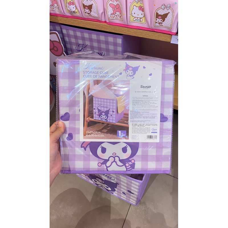 Miniso x Sanrio Storage Cube Storage Box Kain Kuromi