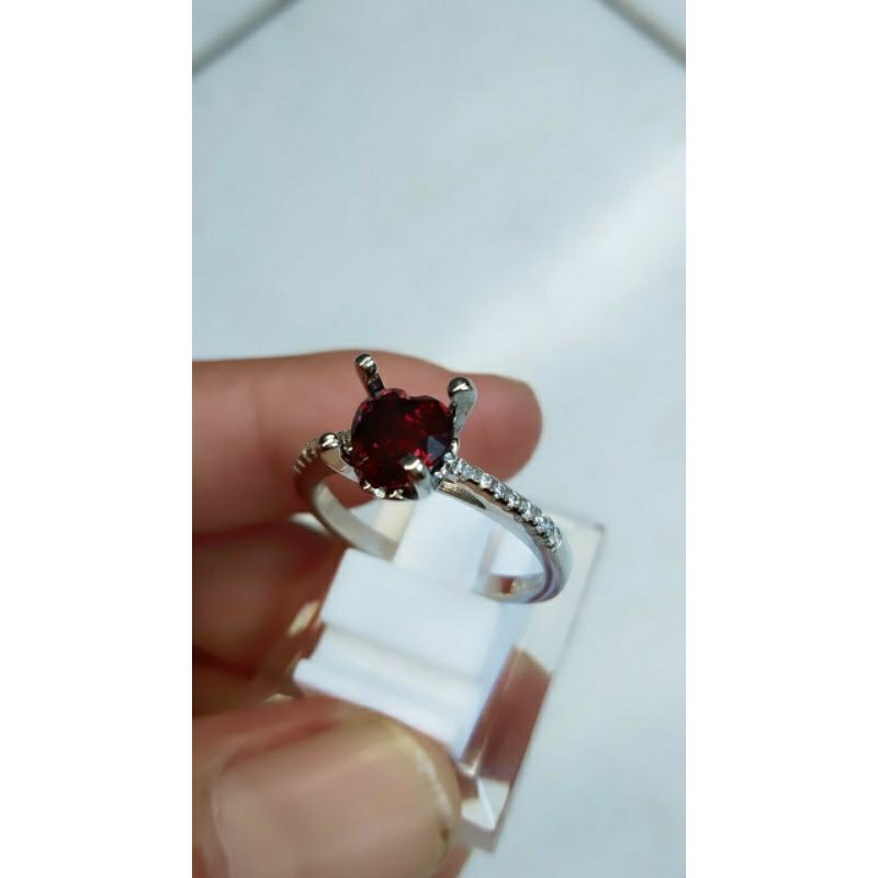 natural pyrope(garnet)ring perak s925 asli,batu permata asli original 100%